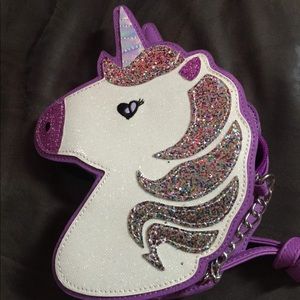 Sparkly unicorn crossbody purse